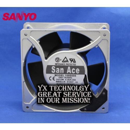 For SANYO 109S005 100V 0.18A / 0.16A aluminum frame 12038 12CM 120mm cooling fan 120*120*38mm