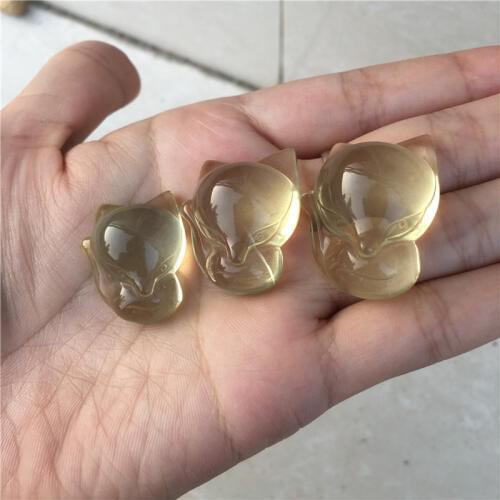 3pcs Lucky fox cute small size Pure crystal natural citrine crystal figurine healing crystals for home decoration wholesale