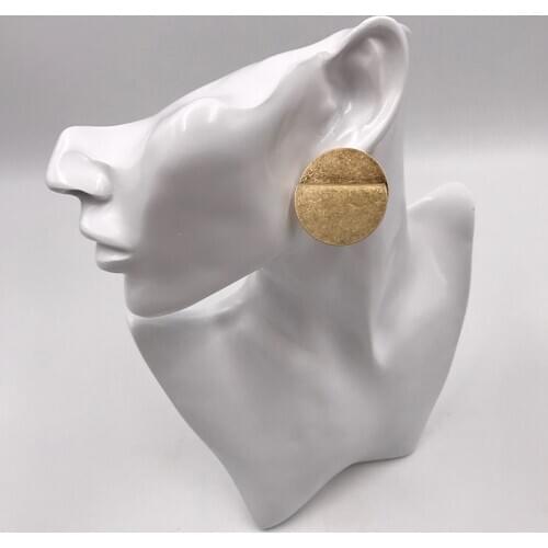 Kara&Kale Boho Drop Earings Fashion Jewelry Charms Gothic Folded Big Earrings Alloy Vintage Matte Gold Earrings For Women ED067