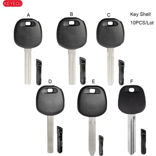 KEYECU 10PCS/Lot Transponder Key Shell Case With Plug Fob for Toyota No Logo