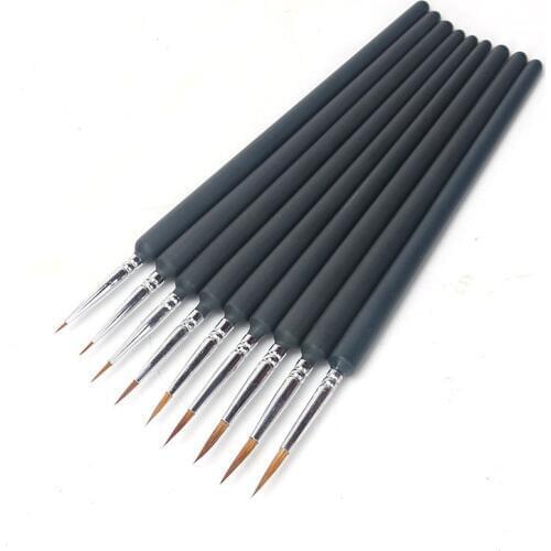 Painting Brushes Detail Set Hook Line Pen Round Point Watercolor Drawing Pen Brush For Paint By Numbers High Quality wolf hair