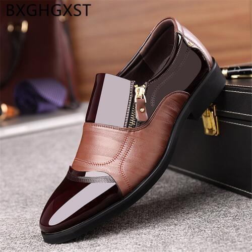 Dress Shoes Men Formal Brown Dress Italian Shoes Mens Dress Boots Designer Plus Size 48 Patent Leather Leather Shoes Men 2020