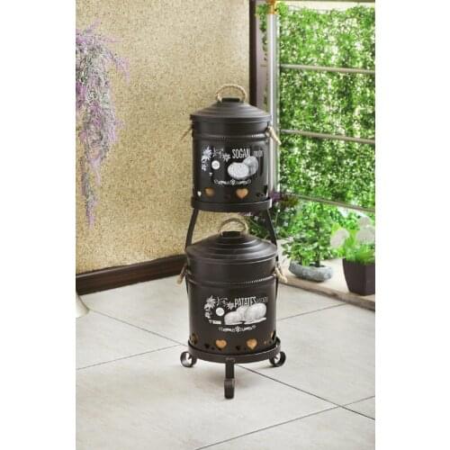 Wrought iron Standing Metal Potato Onion Bucket Team