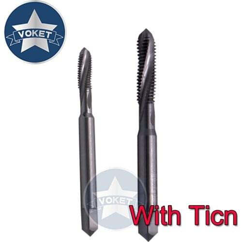 Metric Tungsten Steel With Ticn Spiral Fluted Tap M2 M2.5 M3 M4 M5 M6 M8 M10 M12 X0.8 Machine Screw Thread Taps For HRC 55°-62