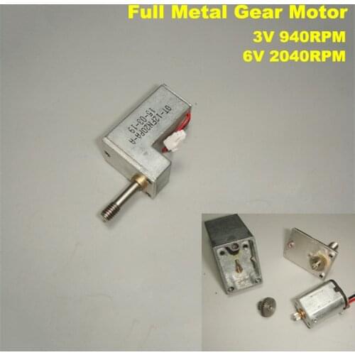 Micro Full Metal Z-shaped Gear Motor DC 3V-6V 5V Square Reduction Gearbox Reducer Mini Electric Motor DIY Robot Car