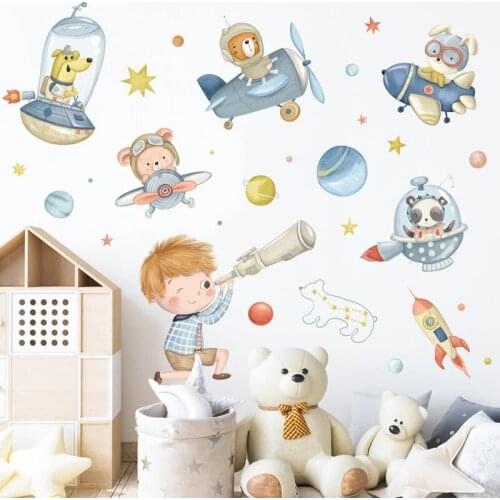 Cartoon Wall Stickers for Kids Room Decoration Creative Door Decals Poster Nursery Baby Bedroom Decor Study Room Wallpaper