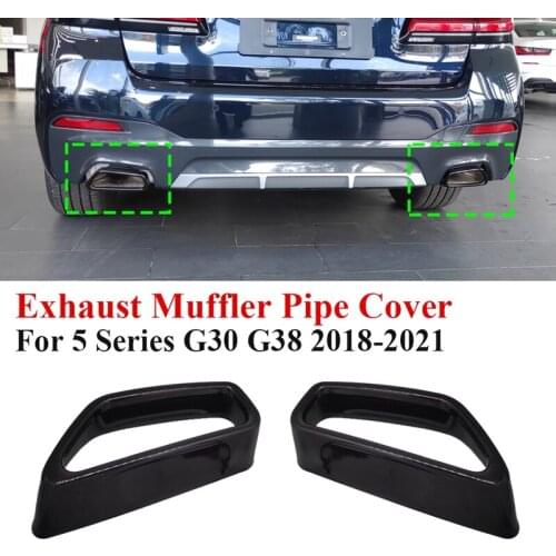 Stainless Steel Car Rear Exhaust Muffler Pipe Cover Trim Tail Throat Frame for-BMW 5 Series G30 G38 2018-2021