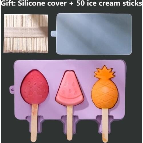New Silicone Ice Cream Mold Popsicle Molds DIY Homemade Cartoon Ice Cream Popsicle Ice Maker Mould