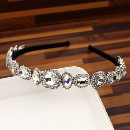 New Luxury Hair Accessories Fashion Baroque Crystal Headband Clear Diamante Rhinestone Hairband For Women Girls Party Jewelry