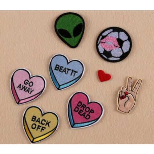 Wholesale 40pcs DIY Embroidered Sewing On Patch Iron-On Patch Stickers For Clothes Sewing Fabric Applique Supplies YO07