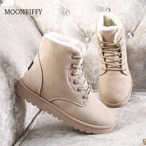 Autumn Winter Plus Velvet Thick Snow Boots Women Cotton Shoes Boots Flat with Students Short Tube With Martin Boots