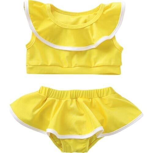 Two-Pieces Girls Split Beach Seaside Swimwear Summer Baby Clothing