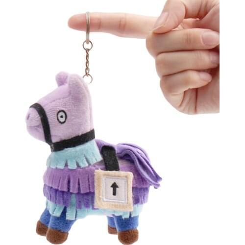 10CM Fortnite Loot Llama Plush Keychain Toy Troll Stash Stuffed Soft Alpaca Rainbow Horse Stash Toys Birthday Gift for Kids