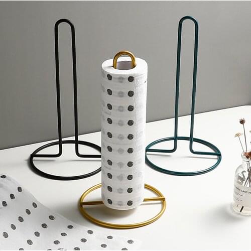 Stainless Steel Kitchen Roll Paper Towel Holder Bathroom Tissue Stand Dining Table Vertical Napkins Rack Kitchen Storage Shelf