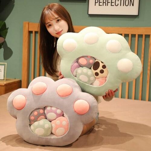 50X40CM Cute Cartoon Bear Paw Pillow Plush Toys Kawaii Animal Toy Bag Kids Children Girls Birthday Holiday Gifts Sofa Cushions