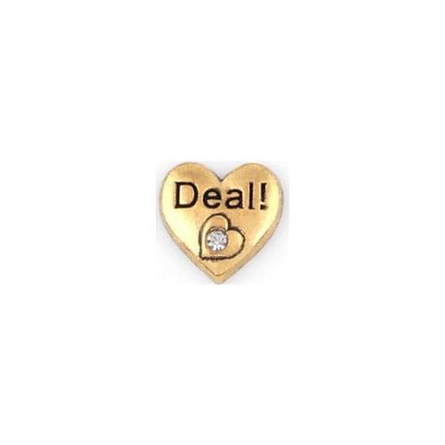 20PCS/lot Gold Color Deal Word Letter Charm, DIY Heart Floating Locket Charms Fit For Magnetic Glass Memory Locket
