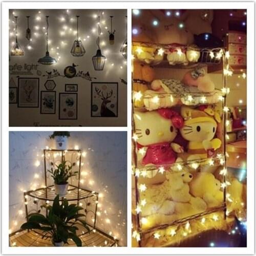 Fairy Lights Warm Star Curtain Led String Light Christmas Decoration for Home Wedding Holiday Ligting Garland New Year Decor