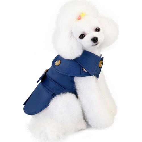 Pet British Style Tricolour Dogs Warm Coat For Autumn Winter For Small Dogs Autumn Jacket Dog Handsome Cloak Trench Coat S-2XL