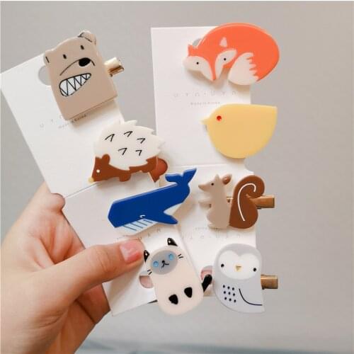 Classic Cute Animal Hair Clip For Women Fashion Brand Cartoon Elastic Barrettes Hairpins Hair Accessories Head wear