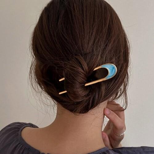 Japan Hair Sticks Women Hairclip Simplicity Colorful U Shape Girls Hairpins Hair Sticks Hair Accessories Headwear 2021 New