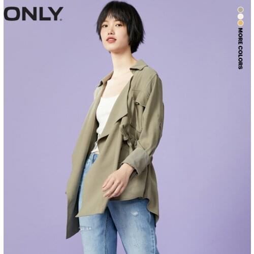 ONLY summer new style drawstring lace waist pocket thin coat female | 120336019