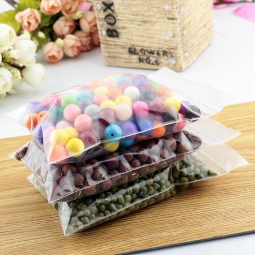 0.2mm Thick Plastic PE Zip Lock 10x15cm Packaging Bags 100pcs Transparent Jewelry Packaging Bags Custom Plastic Bag