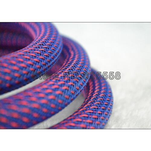 10M 16MM Nylon Sleeve Red & Black Nylon Mesh Braided Sleeving