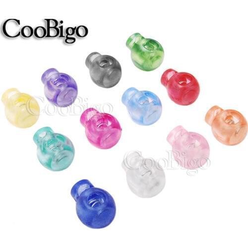 10pcs Colorful Cord Lock Ball Stopper Ends Toggle Clip Transparent Clear Frost Outdoor Backpacks Bag Sportswear Shoe Lace Parts