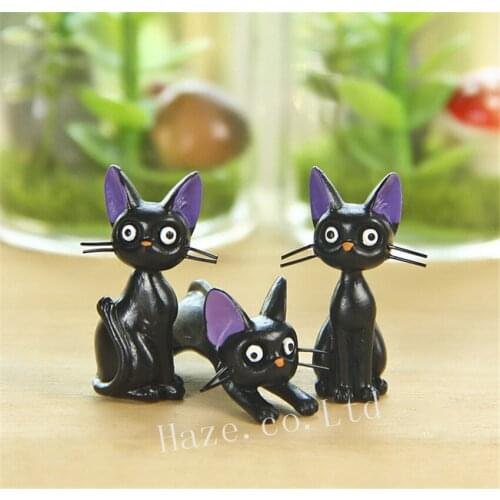3PCS Studio Ghibli Kikis Delivery Service Jiji Kiki Resin Figure Model 1-3cm