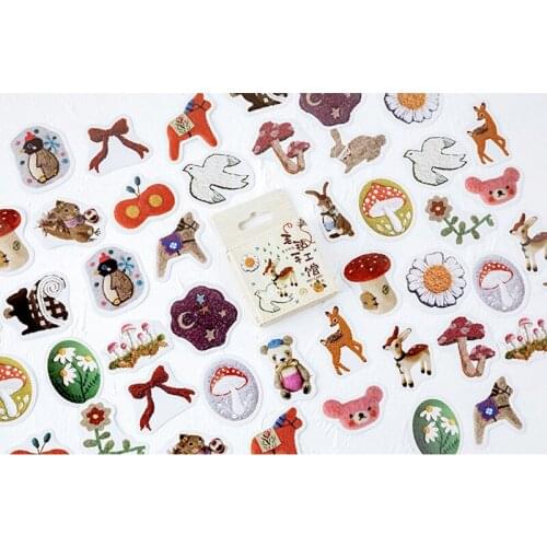 46pcs/pack Handmade Museum Cute Stickers Scrapbooking Stationery Kawaii Office Supplies