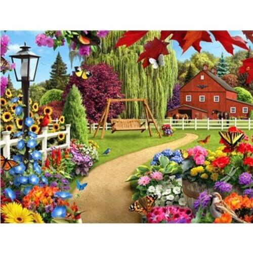 5d Diamond Painting autumn house Full Diamond Embroidery Pattern Rhinestones Decor Needlework DIY Diamond Mosaic Kit 40x50