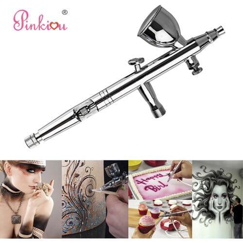 Pinkiou Dual Action Trigger Air Control Airbrush Kit 0.2/0.3/0.5mm Needle Face Paint AirBrush For Nails Art Spray Pen