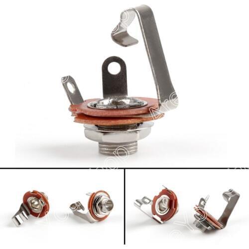 Areyourshop 10PCS 1/4" 6.35mm 6.35 Acoustic & Electric Guitar Output Jack Mono Socket Jack Connector