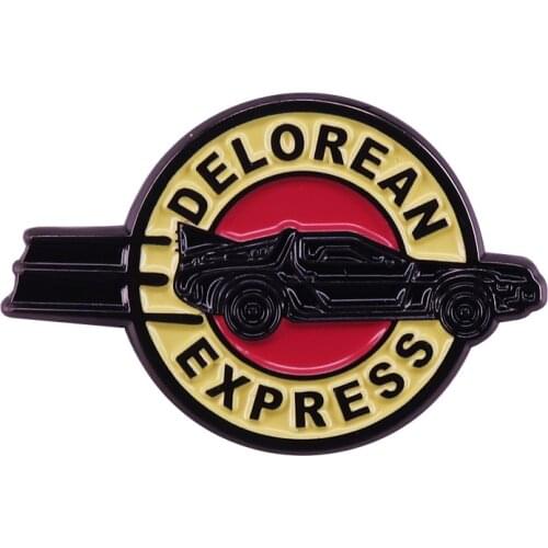Delorean Express Enamel Pin Back To The Future Brooch Time Machine Badge Hot Film Ispired Decor