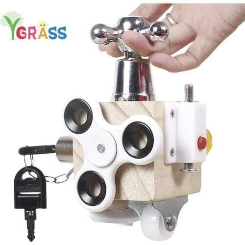 Montessori Wooden Busy Cube Multifunctional Unlocking Fidget Toy Lock Box Early Learning Busyboard Educational Kids Sensory Toys