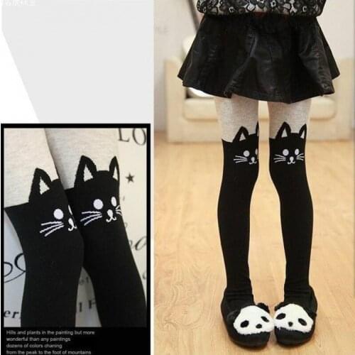 Baby Socks Terry Knitting Thickening Girls Cartoon Cat Print Designs Tights Spring Autumn Pantyhose