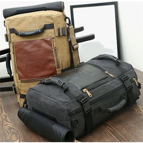 Travel Rucksack Multifunctional Travel Bucket Backpack Men Rugzak 4 Colors Canvas College Student School Backpack 2021