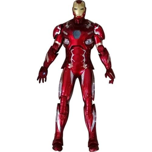 17cm Disney Marvel Legand Avengers MK46 Iron Man Figma PVC Superhero Model Action Figure Can Shine Doll Toys For Children Gift