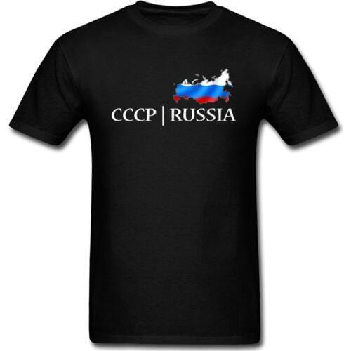 Flag T-shirt CCCP Russia T Shirts For Men Mens Tshirt Black Fashion Clothing C C C P Custom Designer Tees USSR Tops Plus Size
