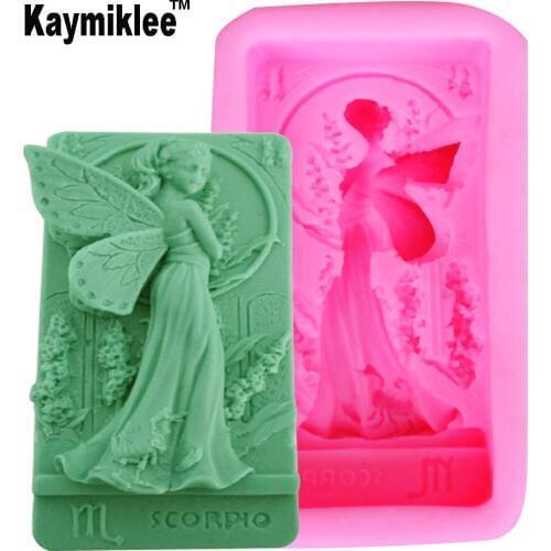 Kaymiklee S014 Angels Girl Silicone Mold Fondant Molds Cake Decorating Tools For Cake,Chocolate,Candy,Sugarcraft,Soap Mold