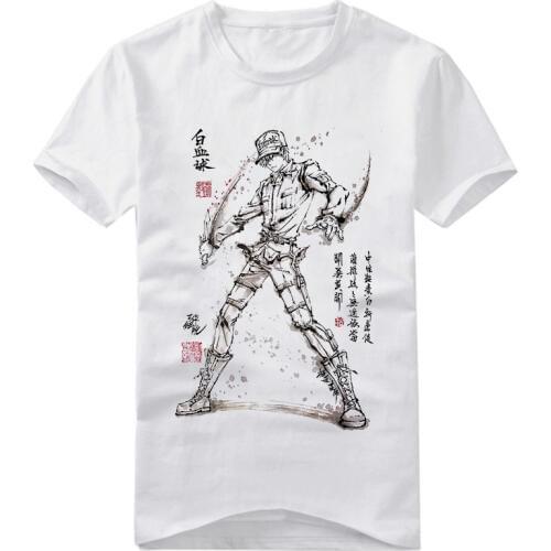 Japan Anime Cells at Work tshirt White Blood Cell Leukocyte cosplay costume Short Sleeve Casual T Shirt fashion print tee