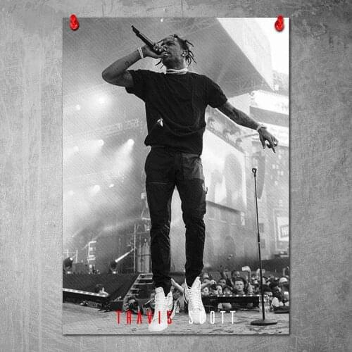 Canvas Poster Travis Scott Rapper Hiphop Wall Art Painting Posters and Prints Nordic Wall Pictures for Home Decor No Frame