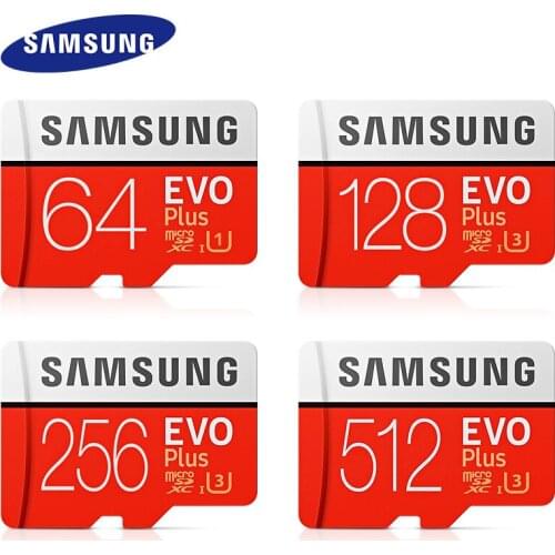 Samsung Memory Card 64GB 128GB 256GB Micro SD 100MB/S EVO+ Plus Class10 TF/SD Micro Card UHS-1 U3 cartao de memoria with Adapter