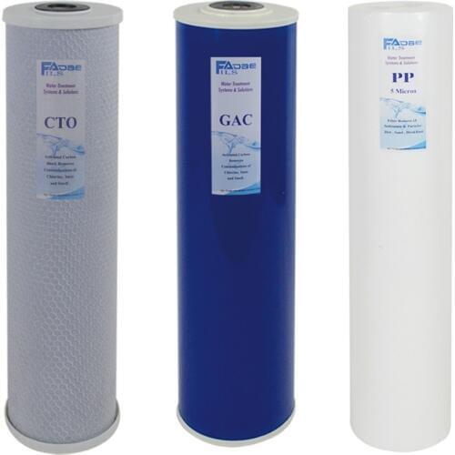 Whole House Filteration System Replacement Filter kits 3 stage - PP Sediment, GAC & Carbon Block Filter 5 Micron - 4.5" x20-Inch