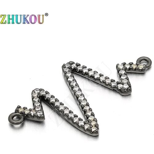 18*33mm Brass Micro Pave CZ Connector for Diy Jewelry Findings Making, Hole: 1mm, Model: VS62