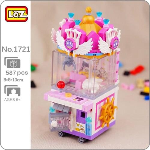 LOZ 1721 Dream Amusement Park Angel Clip Dolls Machine Animal 3D Model DIY Mini Blocks Bricks Building Toy for Children no Box