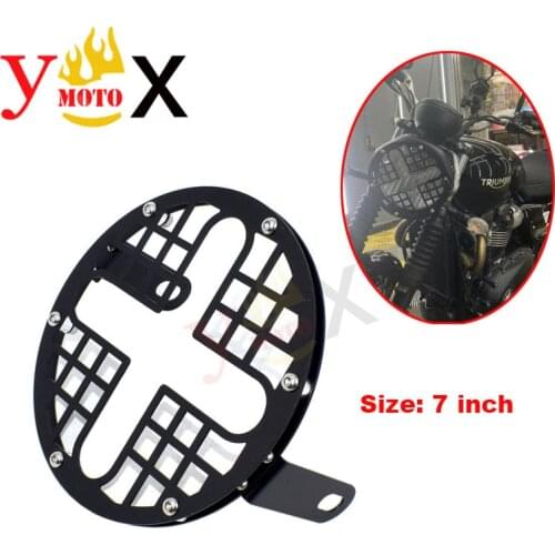 Motorcycle 7" Retro Headlight Cover Headlamp Guard Protection For Triumph Bonneville T100 T120 Thunderbird Sport Thruxton Honda