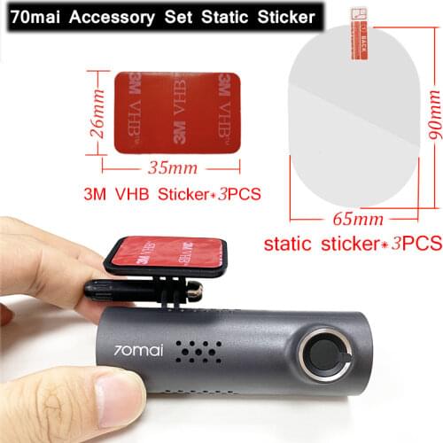 For70mai Accessory Set Static Sticker 3M Film and Static Stickers, Suitable for 70 mai Car DVR 3M film holder 2PCS