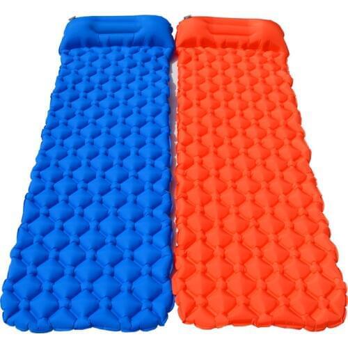 Outdoor Inflatable Moisture Pad Single Sleeper Lunch Frostproof Moisture Ultra Light Eggs Air Cushion 5cm with pillow