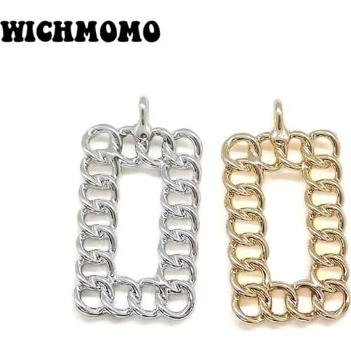 2019 New 32*17mm 8pieces/bag High Quality Zinc Alloy Chains Rectangle Charms Pendant for Earring Necklace Jewelry Accessories
